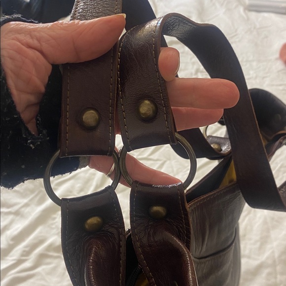 Vintage Rare Grand Sahara Brown Leather Boho  Moroccan Tote Bag - Picture 8 of 12